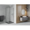 Mexen Rio cabine de douche carrée 90 x 90 cm, givré, chrome + receveur plat, noir - 860-090-090-01-30-4070