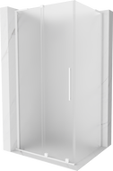 Mexen Velar L skjutbar duschkabin 100 x 75 cm, frostglas, vit - 871-100-075-33-20