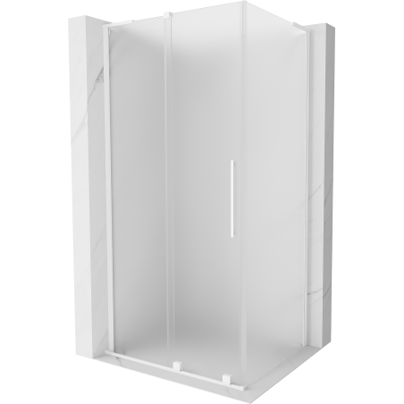 Mexen Velar L cabine de douche coulissante 100 x 90 cm, givré, blanc - 871-100-090-33-20