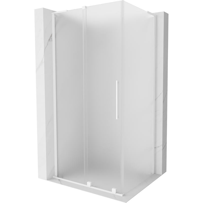 Mexen Velar L cabina de ducha corredera 90 x 120 cm, escarcha, blanca - 871-090-120-33-20