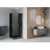 Mexen Rio cabine de douche carrée 80 x 80 cm, graphite, chrome + receveur Flat, noir - 860-080-080-01-40-4070