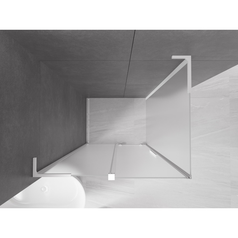 Mexen Velar L klizna tuš kabina 90 x 100 cm, mraz, bijela - 871-090-100-33-20