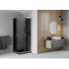 Mexen Rio 90 x 90 cm Square Shower Cabin, Graphite, Chrome + Flat Tray, Black - 860-090-090-01-40-4070