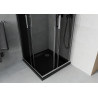Mexen Rio 90 x 90 cm Square Shower Cabin, Graphite, Chrome + Flat Tray, Black - 860-090-090-01-40-4070