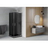 Mexen Rio 90 x 90 cm Square Shower Cabin, Graphite, Chrome + Flat Tray, Black - 860-090-090-01-40-4070