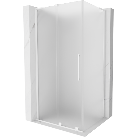 Mexen Velar L sliding shower enclosure 120 x 75 cm, frost, white - 871-120-075-33-20