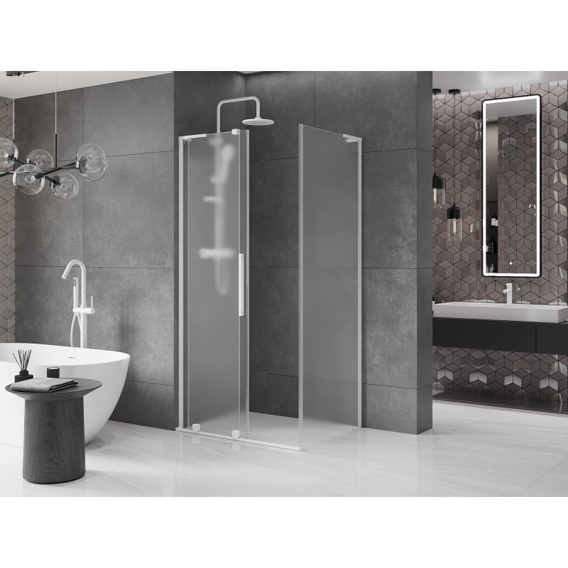 Mexen Velar L kabina prysznicowa rozsuwana 120 x 80 cm, szron, biała - 871-120-080-33-20