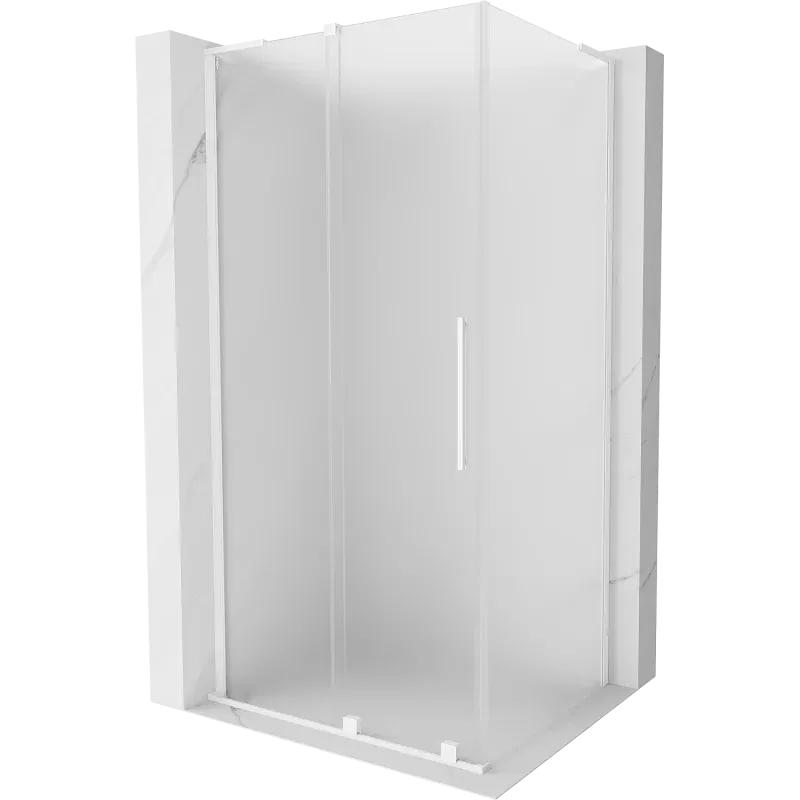 Mexen Velar L cabine de douche coulissante 120 x 100 cm, givrée, blanche - 871-120-100-33-20