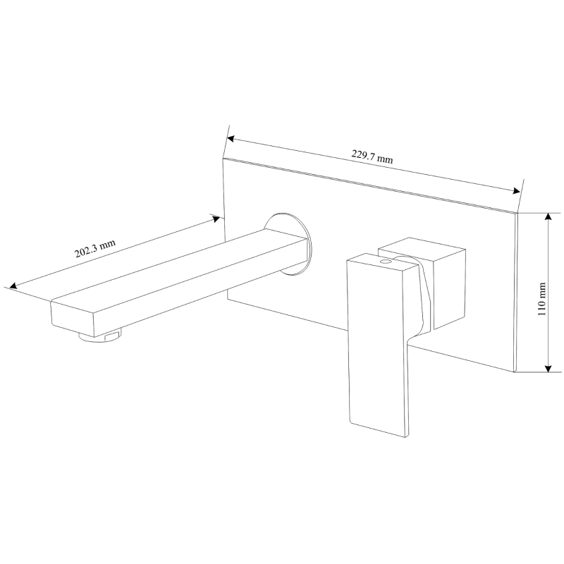 Mexen Cube grifo de lavabo empotrado, cromo - 73115-00