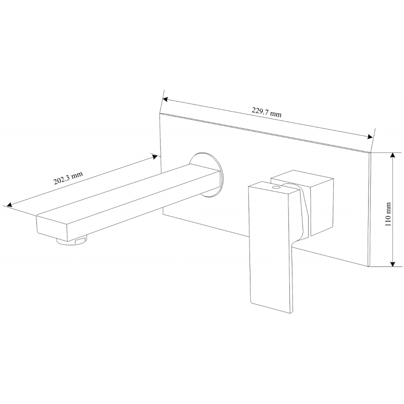 Mexen Cube Unterputz-Waschtischarmatur, Chrom - 73115-00