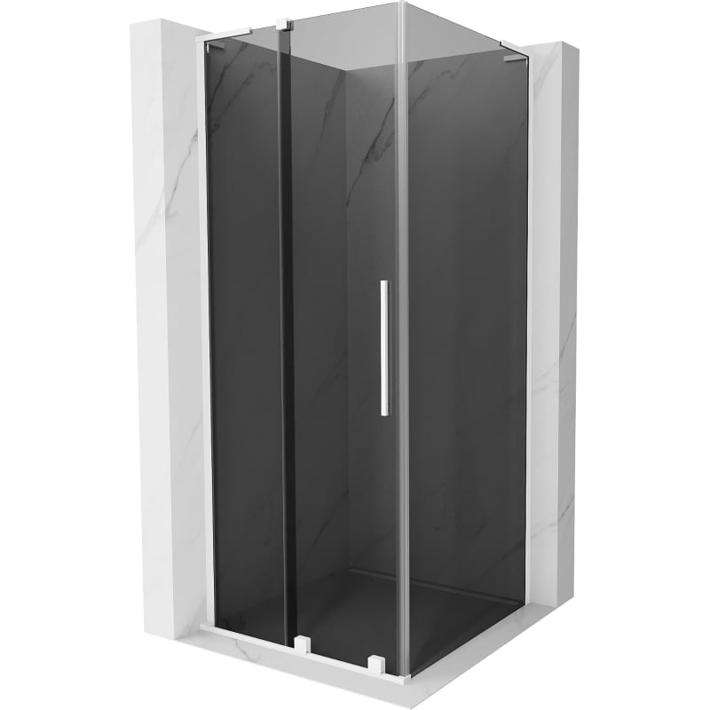 Mexen Velar L Sliding Shower Cabin 110 x 110 cm, Graphite, White - 871-110-110-43-20