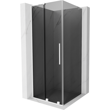 Mexen Velar L cabine de douche coulissante 120 x 120 cm, graphite, blanc - 871-120-120-43-20