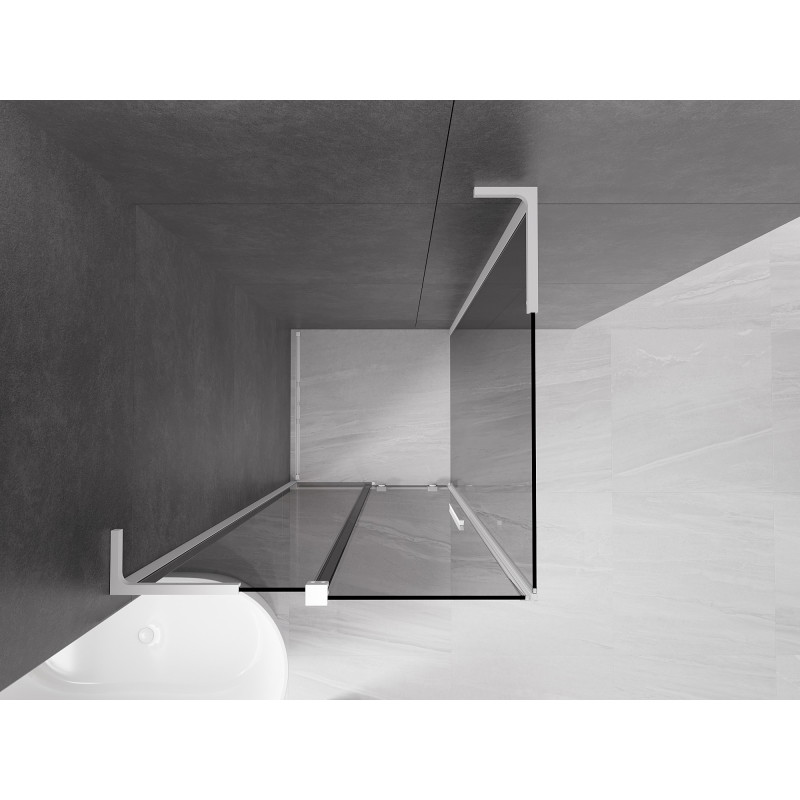 Mexen Velar L Sliding Shower Cabin 110 x 110 cm, Graphite, White - 871-110-110-43-20