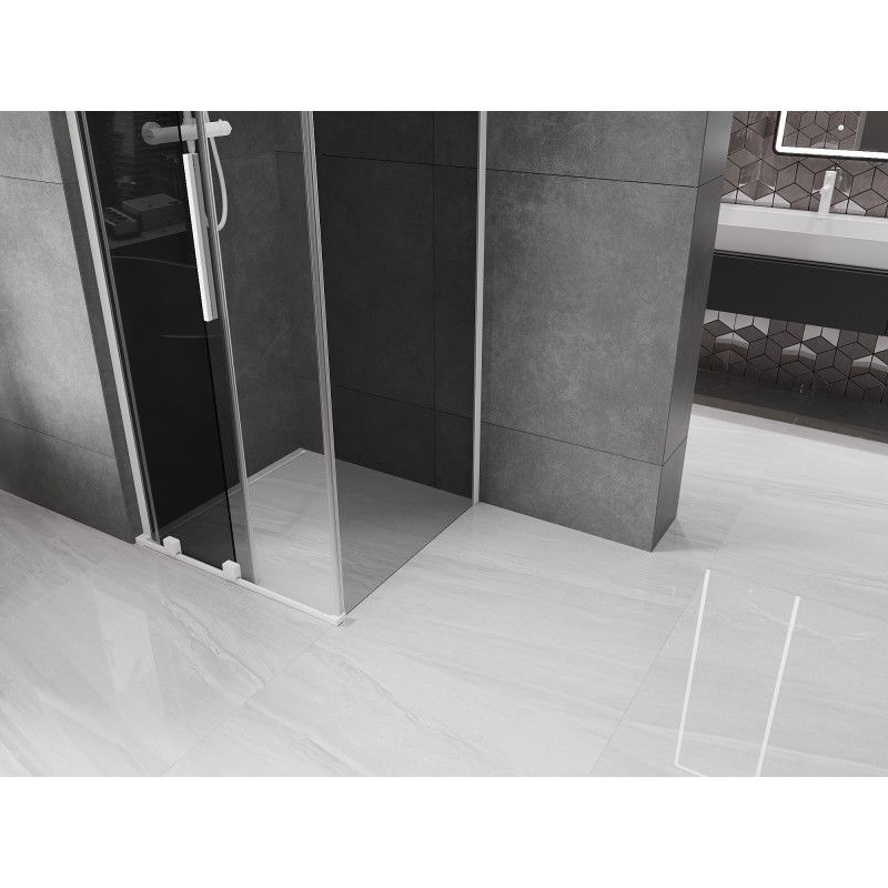 Mexen Velar L cabina doccia scorrevole 120 x 120 cm, grafite, bianco - 871-120-120-43-20