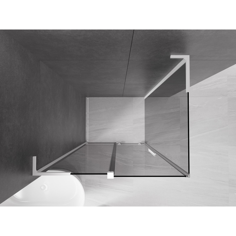 Mexen Velar L klizni tuš kabina klizna 110 x 120 cm, grafit, bijela - 871-110-120-43-20