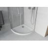 Mexen Rio polukružna tuš kabina 90 x 90 cm, prozirna, krom + plitica Flat, bijela - 863-090-090-01-00-4110