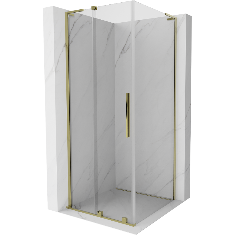 Mexen Velar L cabine de douche coulissante 90 x 90 cm, transparente, or - 871-090-090-03-50