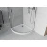 Cabine de douche semi-circulaire Mexen Rio 90 x 90 cm, transparent, chromé + receveur plat, blanc - 863-090-090-01-00-4110