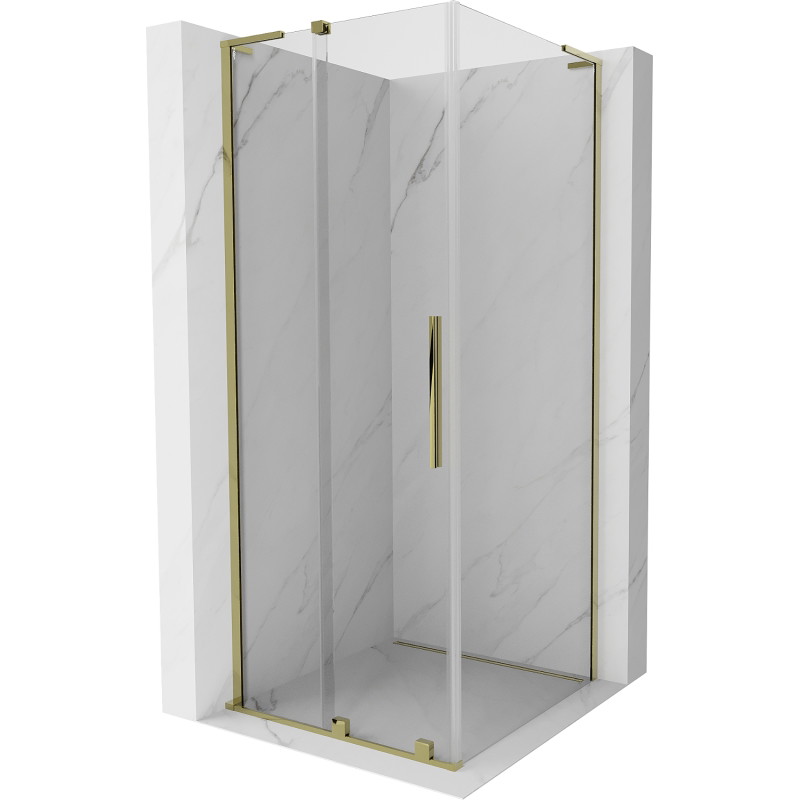 Mexen Velar L liuguks dušinurk 100 x 100 cm, läbipaistev, kuldne - 871-100-100-03-50