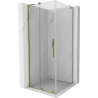 Mexen Velar L Duschkabine Schiebetür 100 x 100 cm, transparent, gold - 871-100-100-03-50