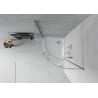 Cabine de douche semi-circulaire Mexen Rio 90 x 90 cm, transparent, chromé + receveur plat, blanc - 863-090-090-01-00-4110