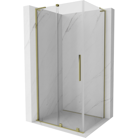Mexen Velar L schuifdouchecabine 90 x 70 cm, transparant, goud - 871-090-070-03-50