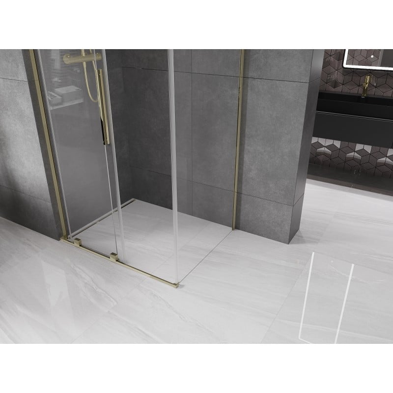 Mexen Velar L sliding shower cabin 100 x 70 cm, transparent, gold - 871-100-070-03-50