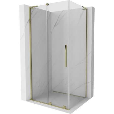 Mexen Velar L cabina doccia scorrevole 110 x 80 cm, trasparente, oro - 871-110-080-03-50