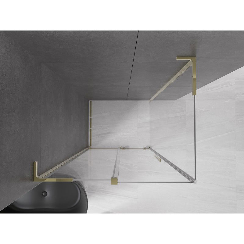 Mexen Velar L sliding shower cabin 120 x 75 cm, transparent, gold - 871-120-075-03-50