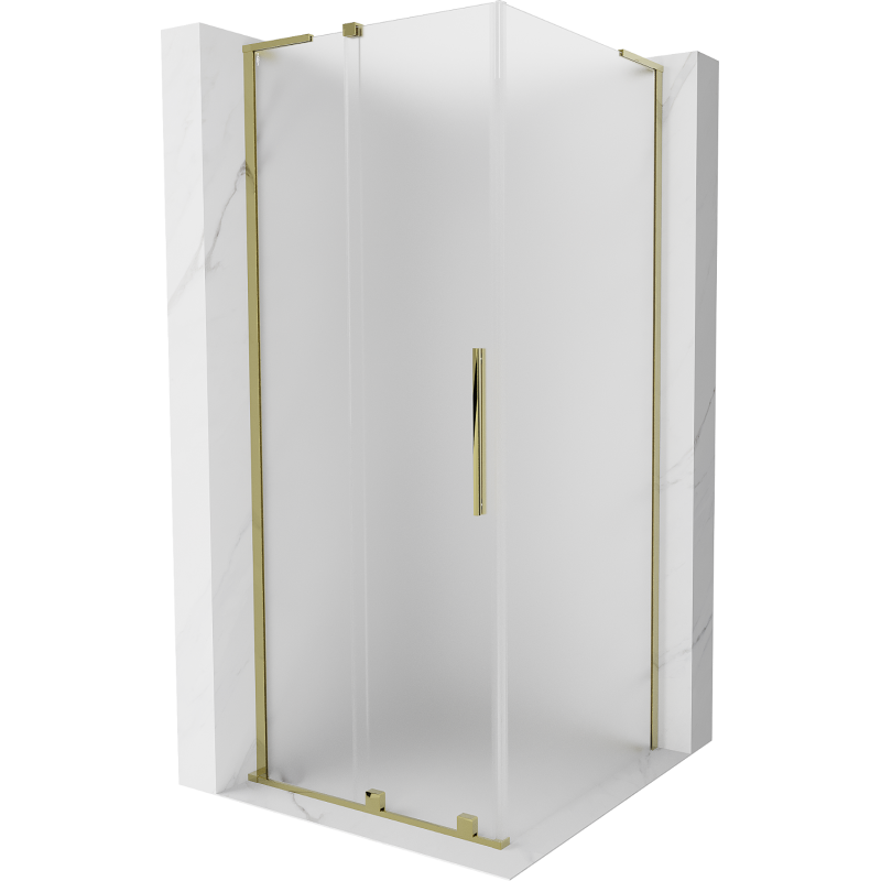 Mexen Velar L cabine de duche deslizante 90 x 90 cm, fosco, dourado - 871-090-090-33-50