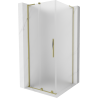 Mexen Velar L douchecabine schuifdeur 100 x 100 cm, matglas, goud - 871-100-100-33-50