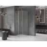 Mexen Velar L cabine de douche coulissante 100 x 100 cm, givre, or - 871-100-100-33-50
