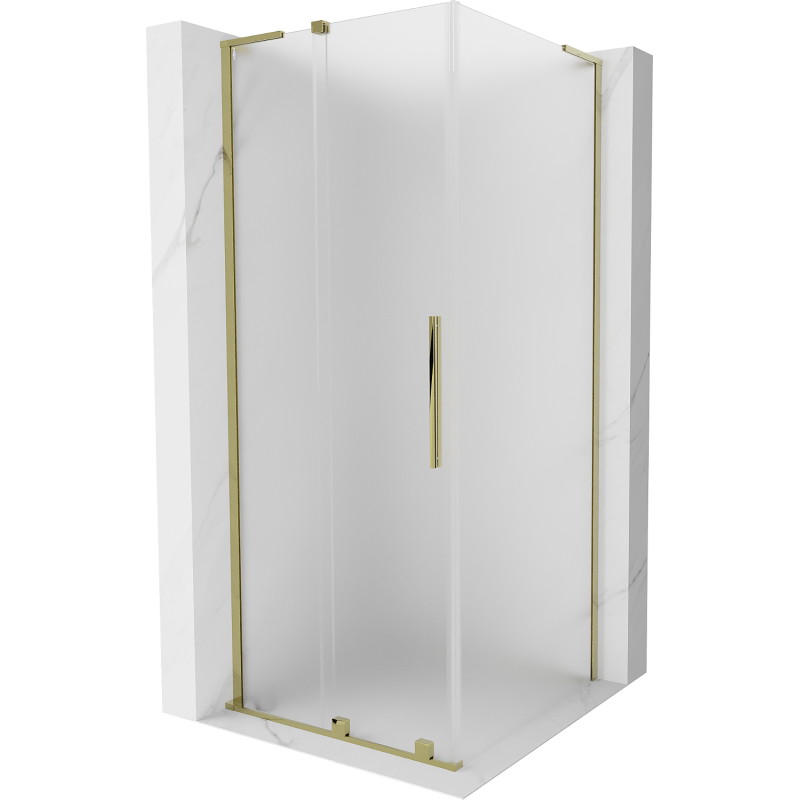 Mexen Velar L liuglev dušinurk 120 x 120 cm, mattklaas, kuldne - 871-120-120-33-50