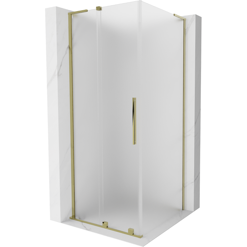 Mexen Velar L cabine de douche coulissante 110 x 110 cm, givrée, or - 871-110-110-33-50