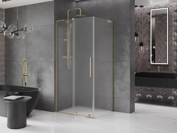 Mexen Velar L cabina doccia scorrevole 90 x 70 cm, gelo, oro - 871-090-070-33-50