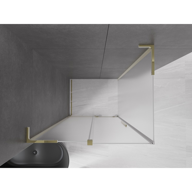Mexen Velar L liuguks dušinurk 90 x 85 cm, mattklaas, kuldne - 871-090-085-33-50