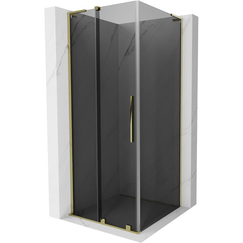 Mexen Velar L lükandustega dušinurk 120 x 120 cm, grafiit, kuldne - 871-120-120-43-50