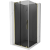 Mexen Velar L sliding shower cabin 120 x 120 cm, graphite, gold - 871-120-120-43-50