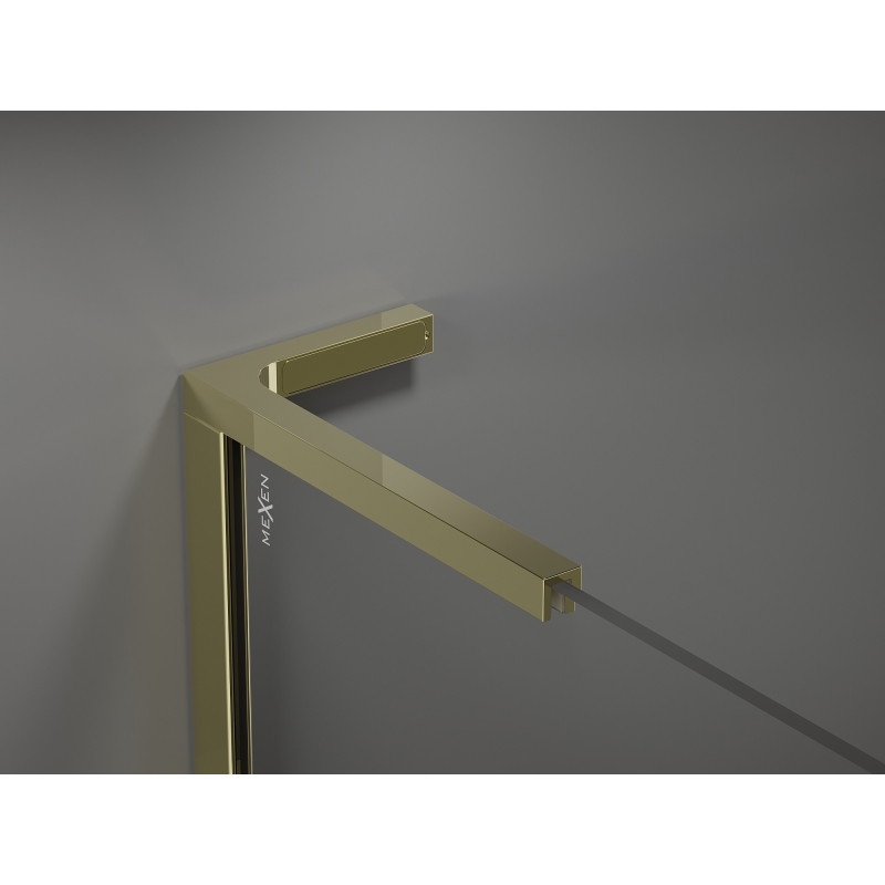 Mexen Velar L kahesuunaline dušinurk 90 x 75 cm, grafiit, kuldne - 871-090-075-43-50
