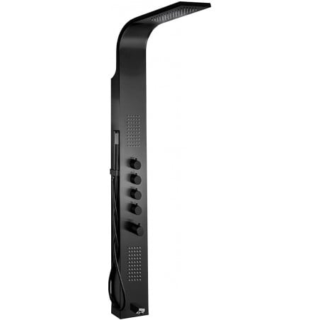 Mexen Timor shower panel with spout, black - 7621-04-70