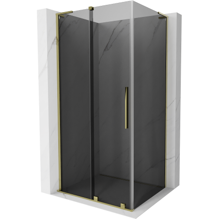 Mexen Velar L shower cabin sliding 120 x 90 cm, graphite, gold - 871-120-090-43-50