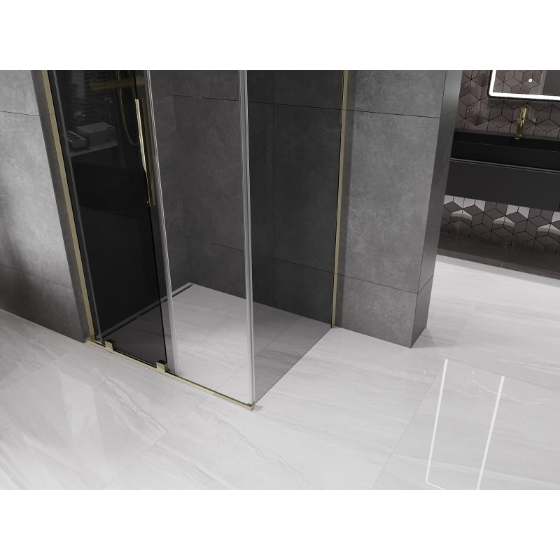 Mexen Velar L klizna tuš kabina 120 x 75 cm, grafit, zlatna - 871-120-075-43-50