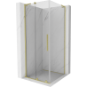 Mexen Velar L douchecabine schuifdeur 120 x 120 cm, transparant, goud geborsteld - 871-120-120-03-55