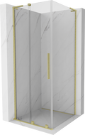 Mexen Velar L skjutbar duschkabin 120 x 120 cm, transparent, borstad guld - 871-120-120-03-55