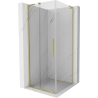 Mexen Velar L cabine de douche coulissante 110 x 110 cm, transparente, or brossé - 871-110-110-03-55