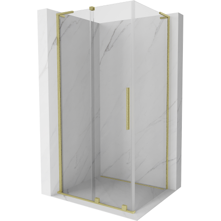 Mexen Velar L klizna tuš kabina klizna 90 x 75 cm, transparentna, zlatna četkana - 871-090-075-03-55