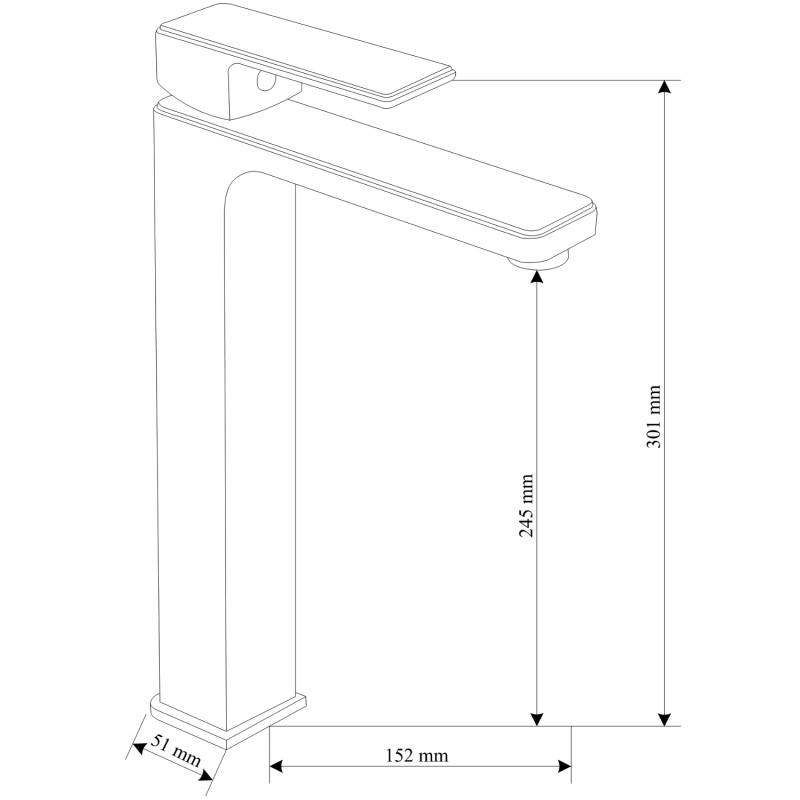 Mexen Mino R77 bathtub set, black - 72413R77-70