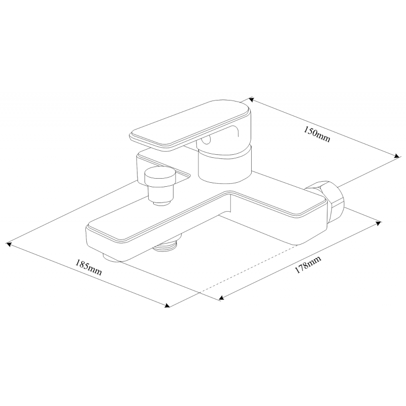 Mexen Mino R45 bath tap with shower set, black - 7243R45-70
