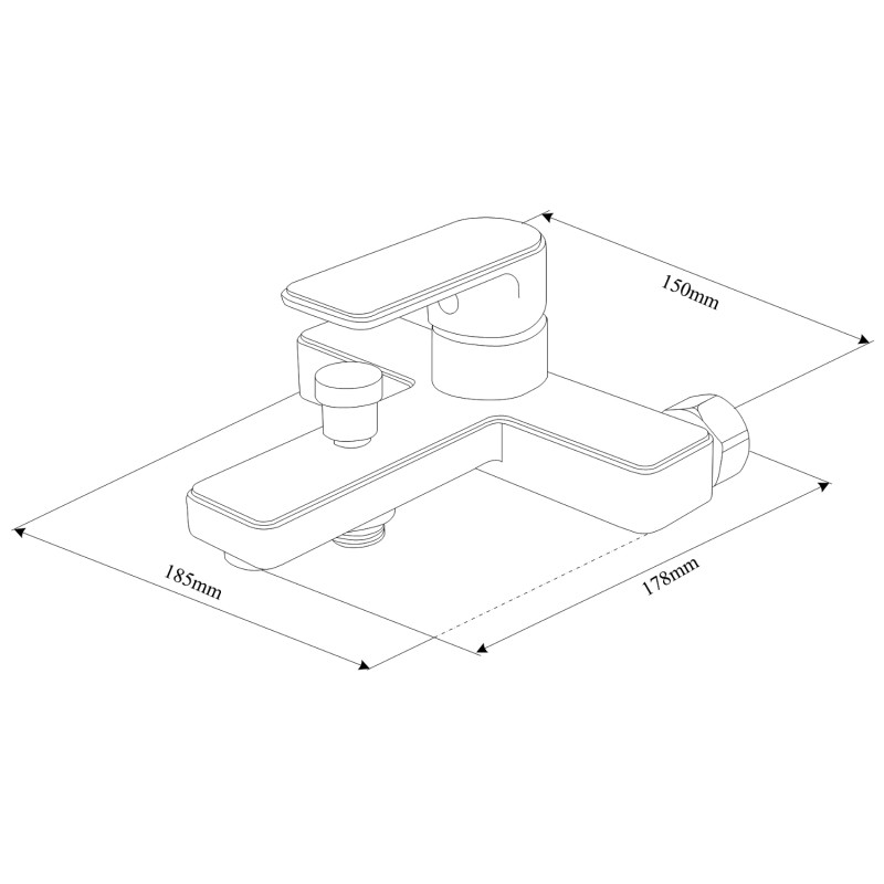 Mexen Mino R45 bathtub faucet with shower set, black - 7243R45-70