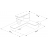 Mexen Mino R77 bathtub faucet with shower set, black - 7243R77-70